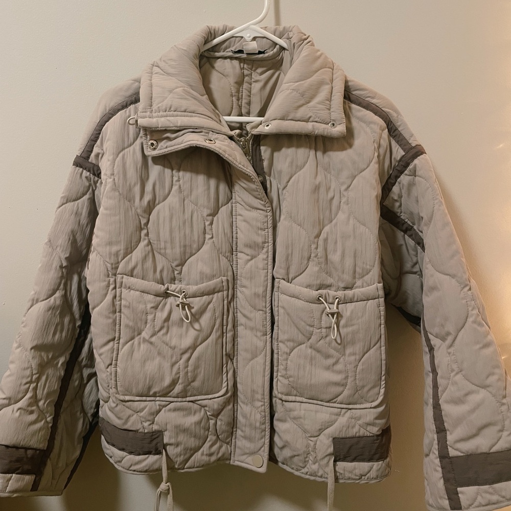 HYFVE Beige and Brown Quilted Puffer Jacket